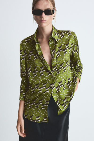 Chemisier (manches longues) Vert - MANGO