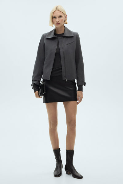 Top uni manches longues Noir - MANGO
