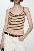 Top (bandes fines) Brun - MANGO