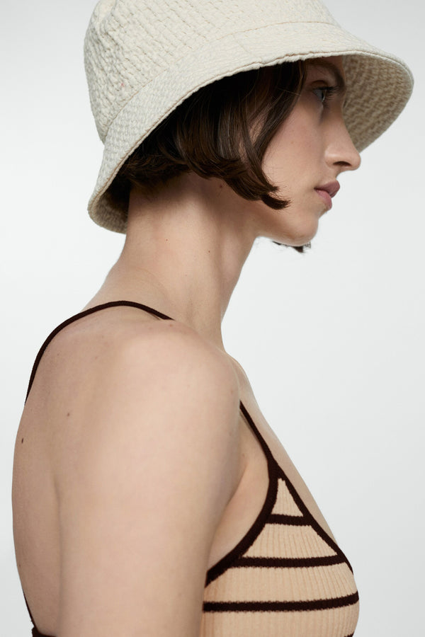 Top (bandes fines) Brun - MANGO