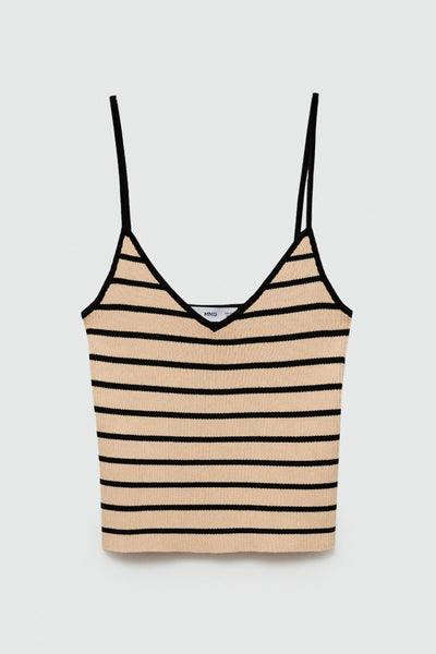 Top (bandes fines) Brun - MANGO