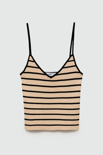 Top (bandes fines) Brun - MANGO