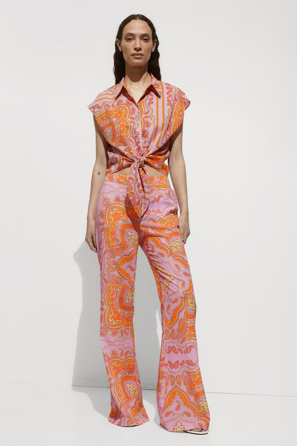 Pantalon coloré Rose - MANGO