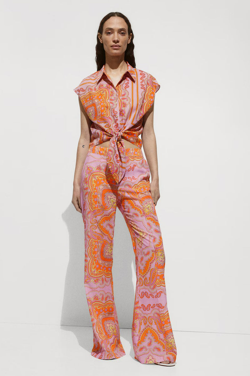 Pantalon coloré Rose - MANGO