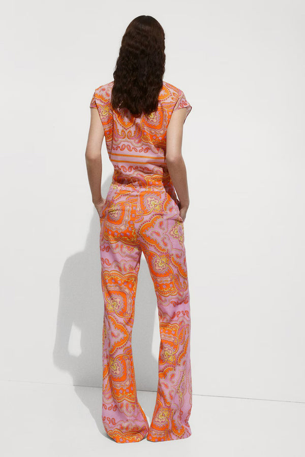 Pantalon coloré Rose - MANGO