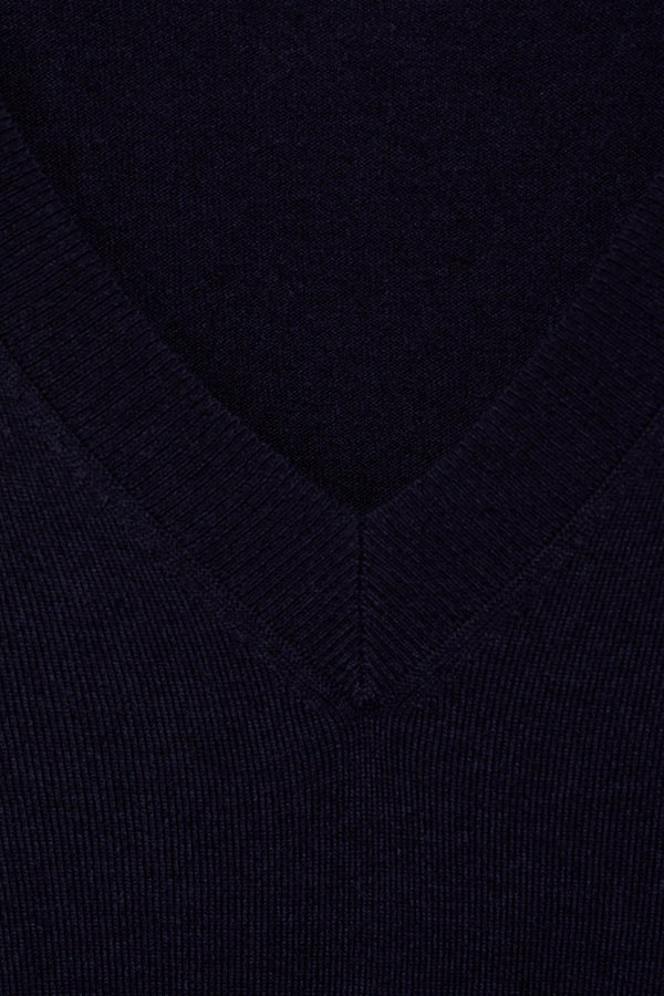 Pull col V Bleu - MANGO