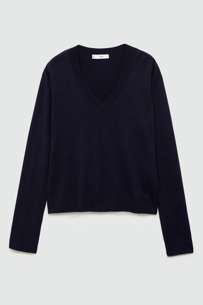 Trui met V-hals Blauw - MANGO
