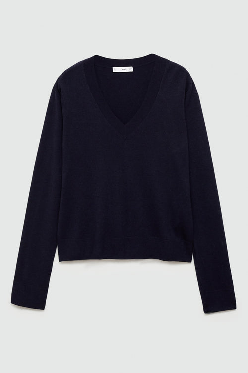 Trui met V-hals Blauw - MANGO