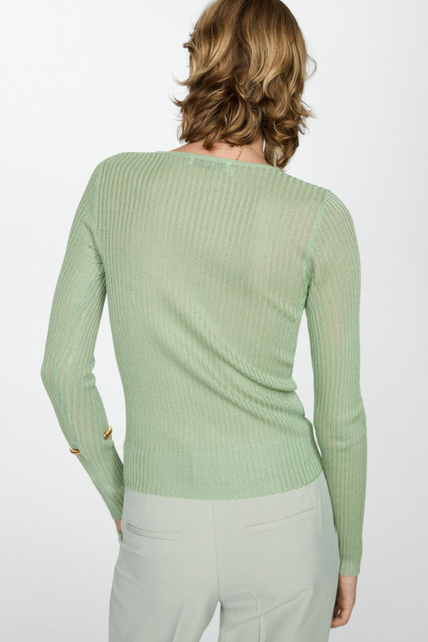 Pull col rond Vert - MANGO