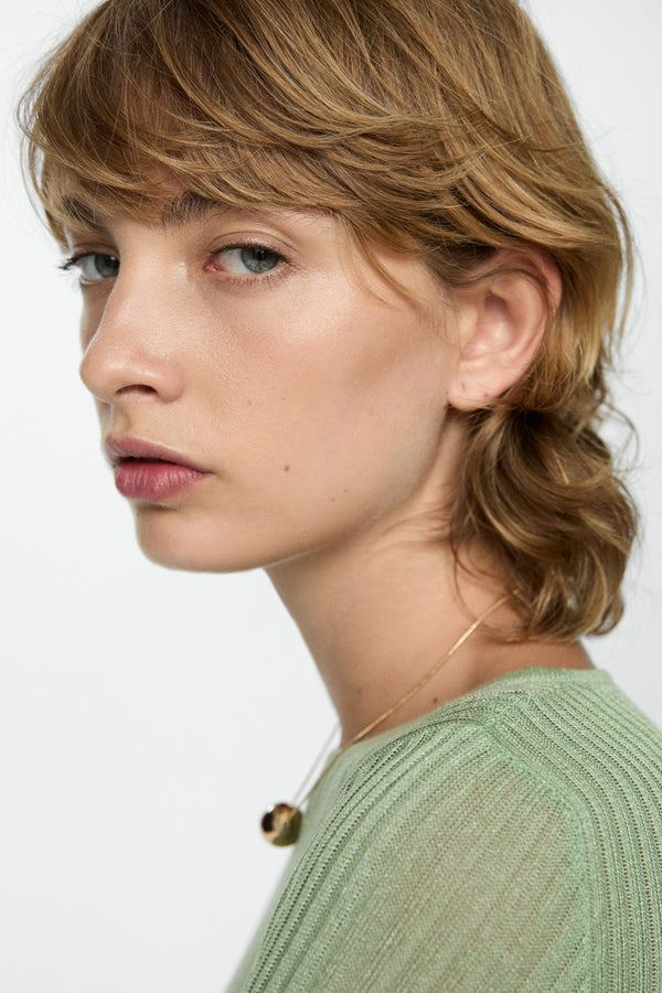 Pull col rond Vert - MANGO