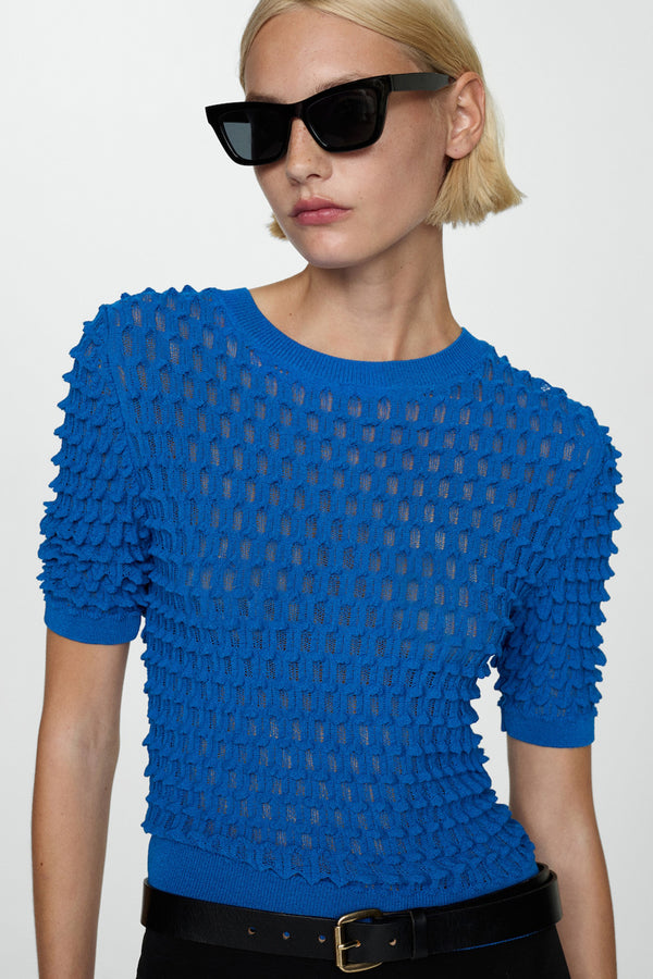 Trui met ronde hals Blauw - MANGO