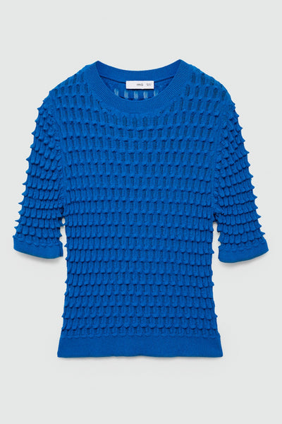 Trui met ronde hals Blauw - MANGO
