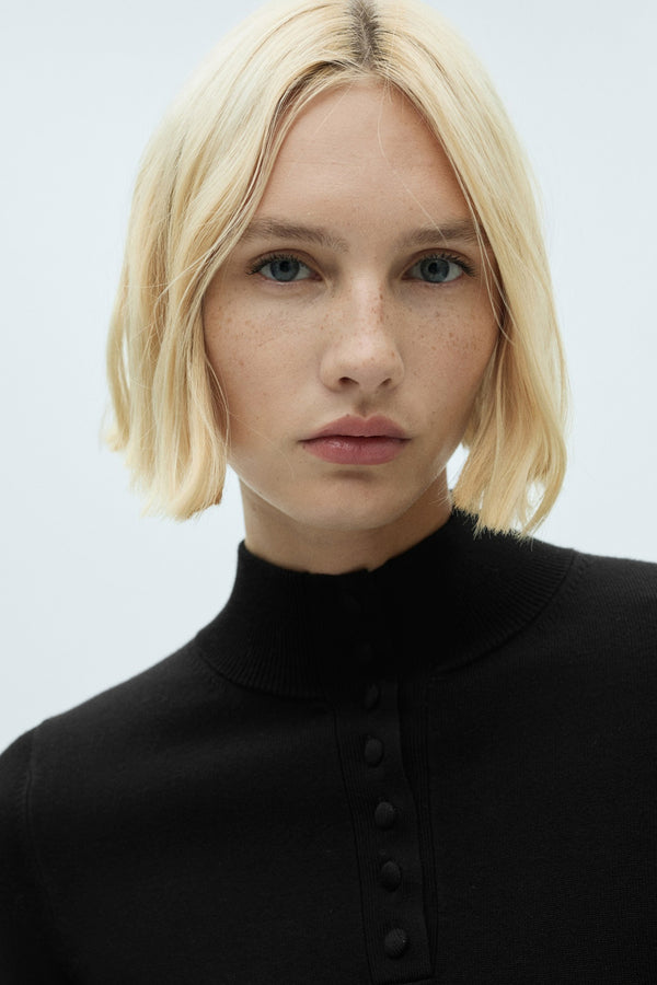 Pull col rond Noir - MANGO