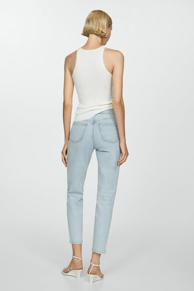 Light Blue Mango Slim Mom Jeans Light Blue Mango New Mom Jeans
