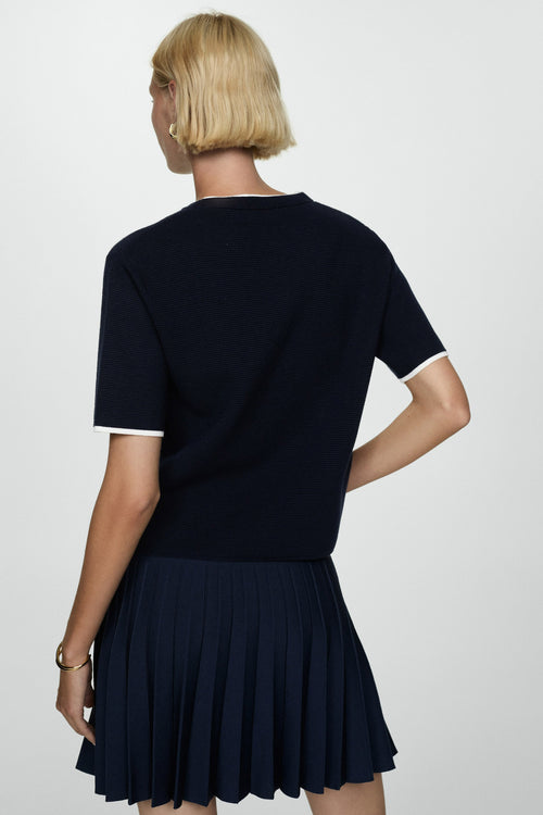 Pull col rond Bleu - MANGO