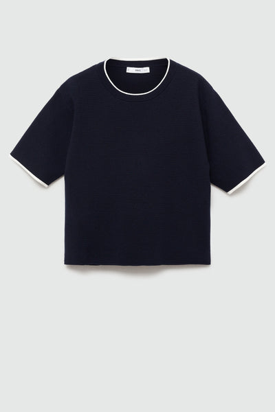Pull col rond Bleu - MANGO