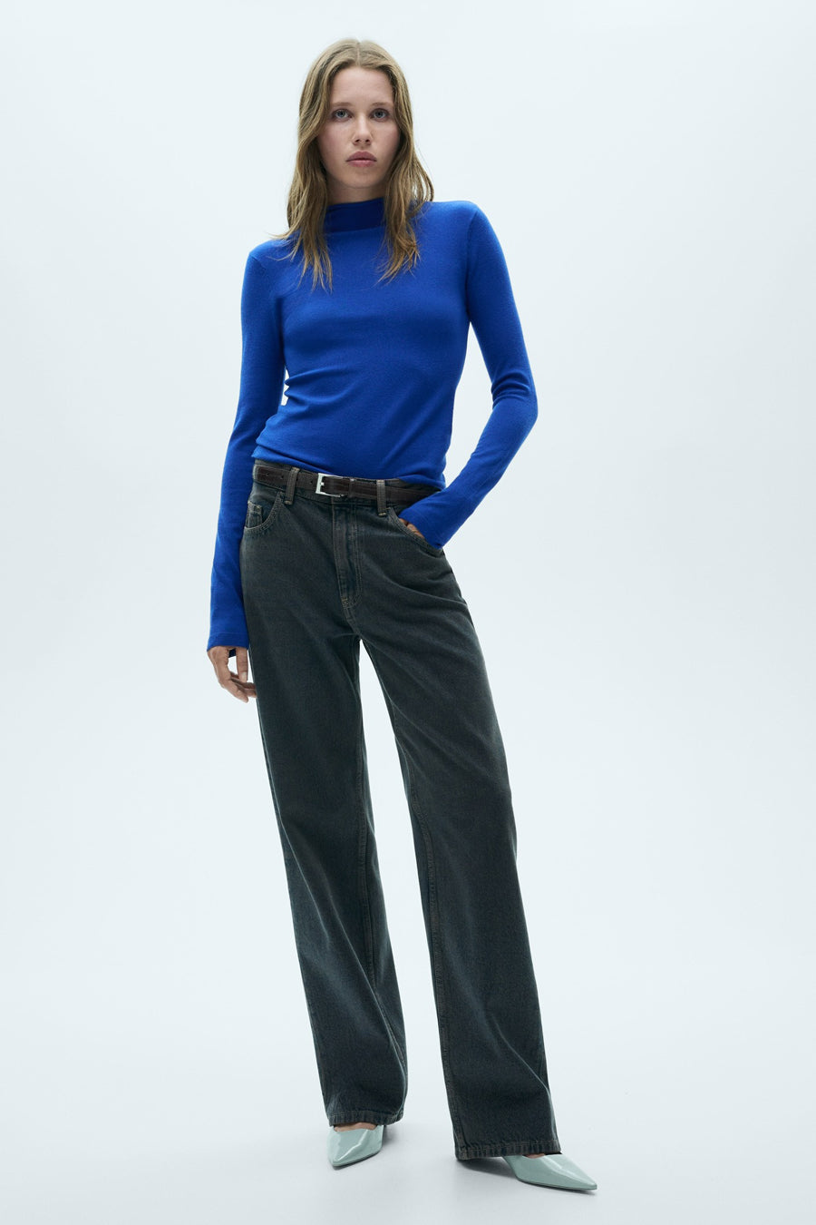 Pull col rond Bleu - MANGO