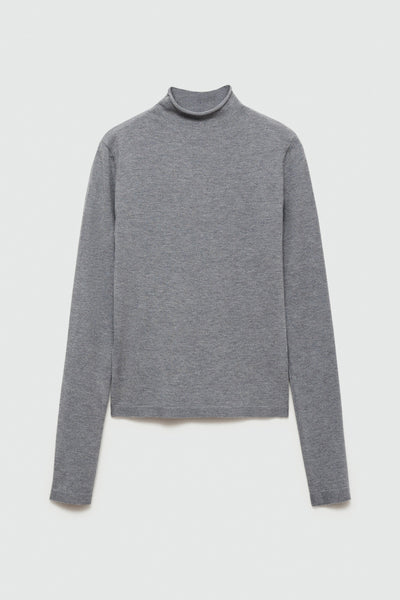 Pull col rond Brun - MANGO