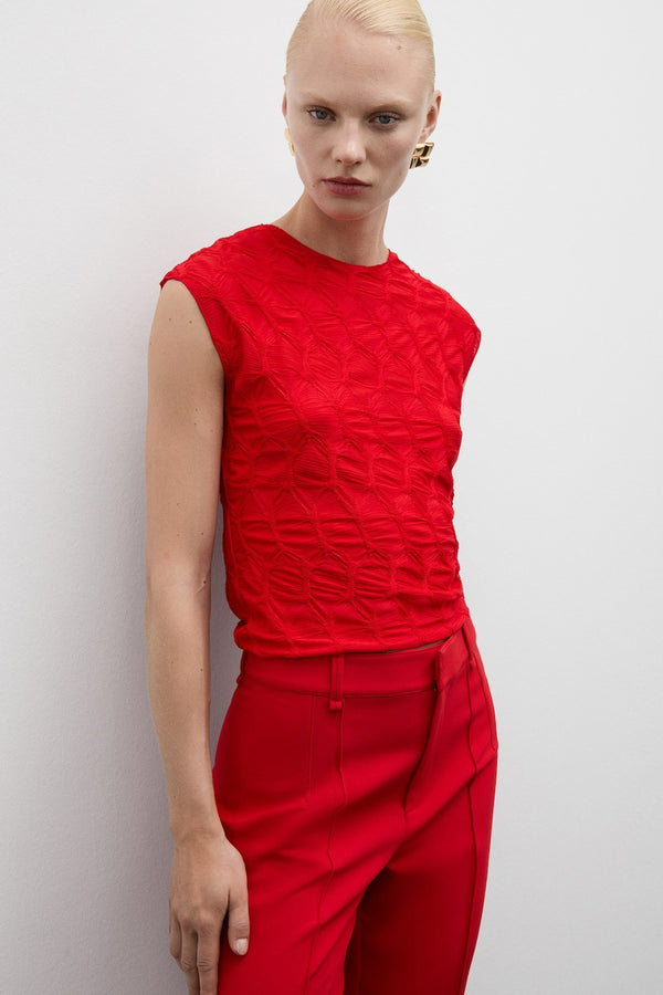 Chemisier (manches courtes) Rouge - MANGO