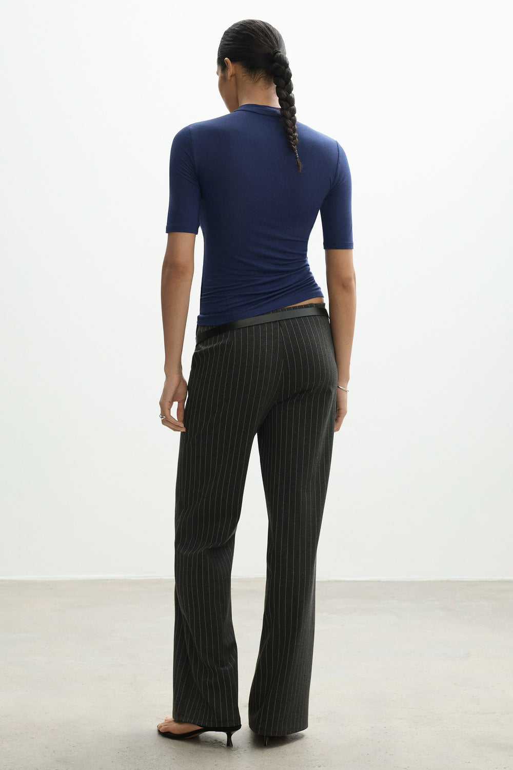 Top uni manches courtes Bleu - MANGO