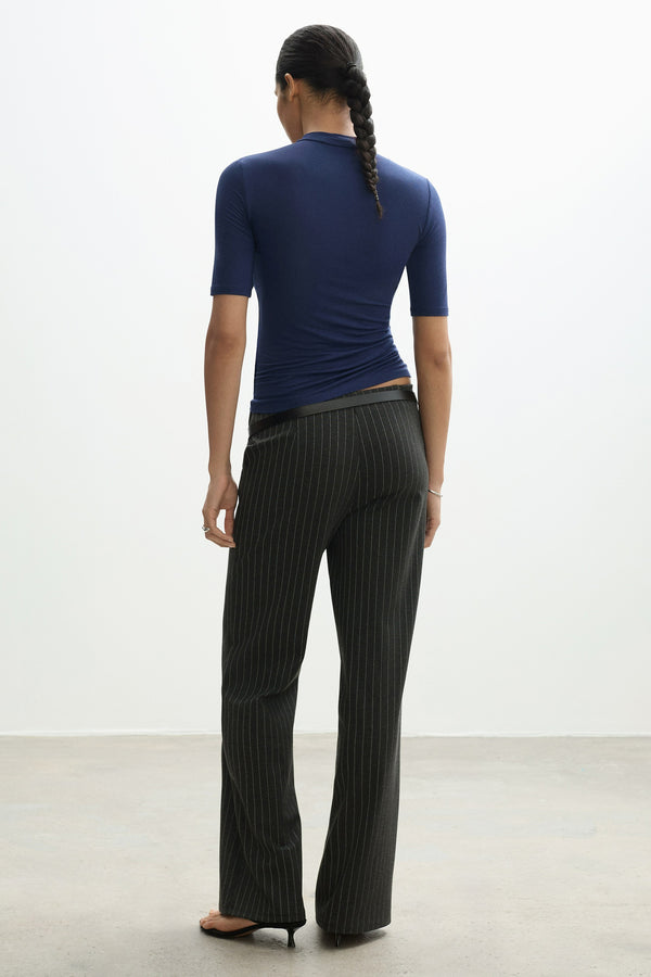 Top uni manches courtes Bleu - MANGO