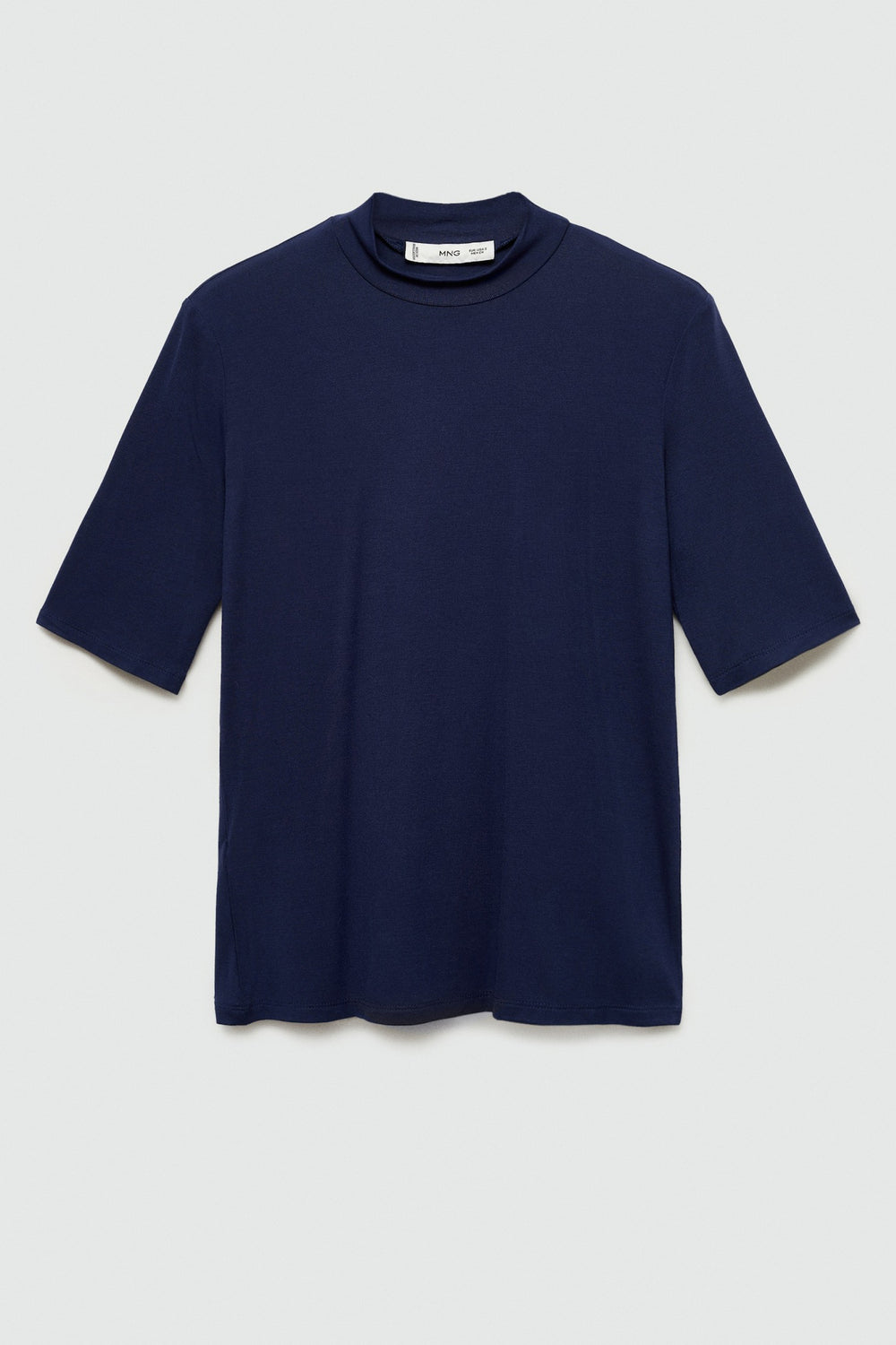 Top uni manches courtes Bleu - MANGO