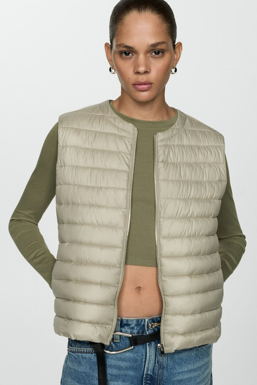 Jas (zonder mouwen) Beige - MANGO