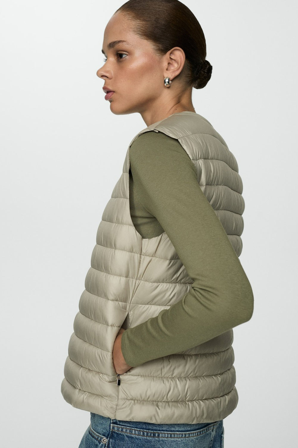 Jas (zonder mouwen) Beige - MANGO