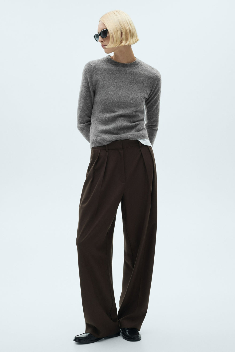 Pull col rond Gris - MANGO