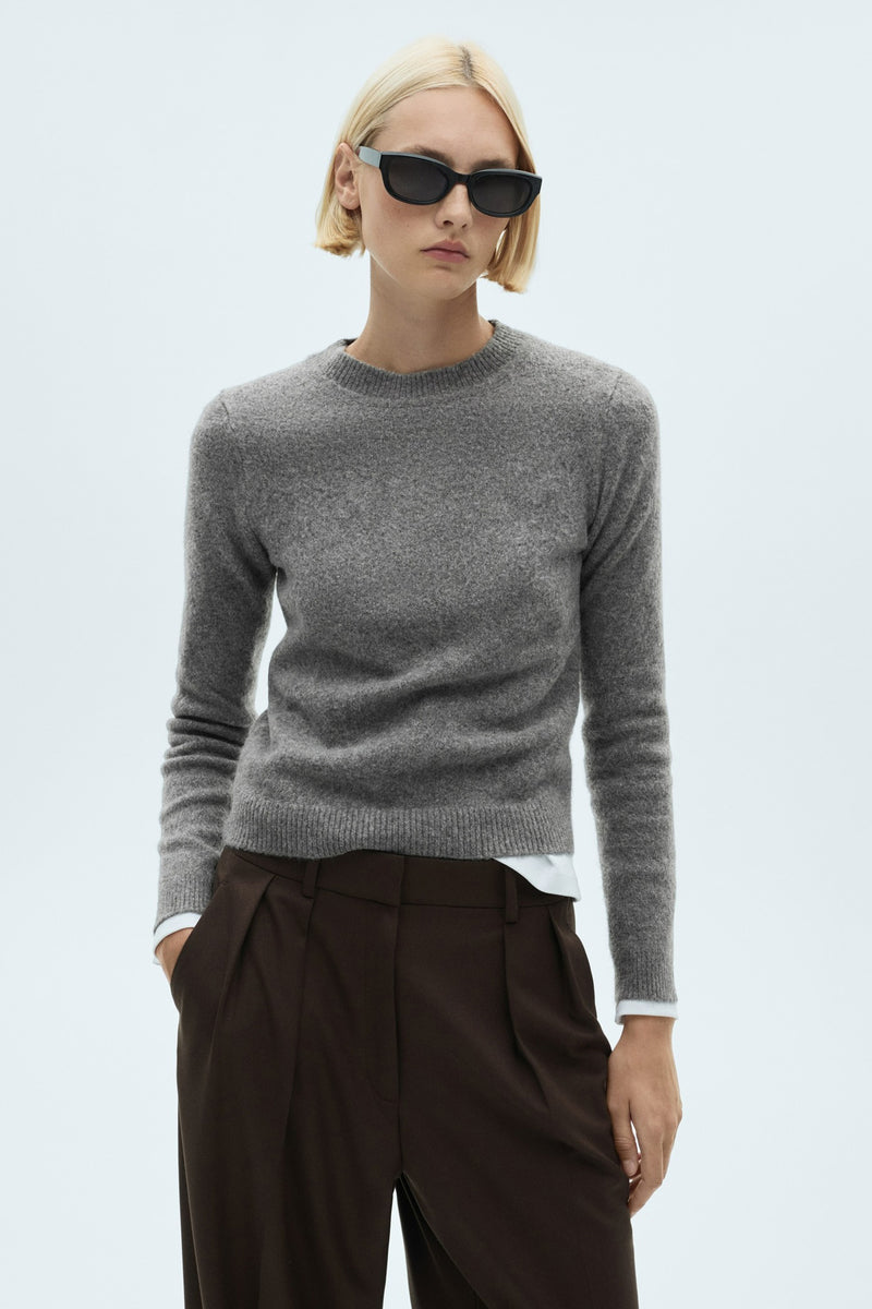 Pull col rond Gris - MANGO