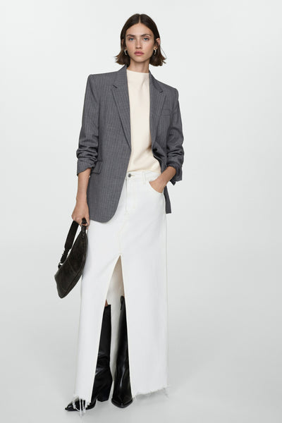 Pull col rond Blanc - MANGO
