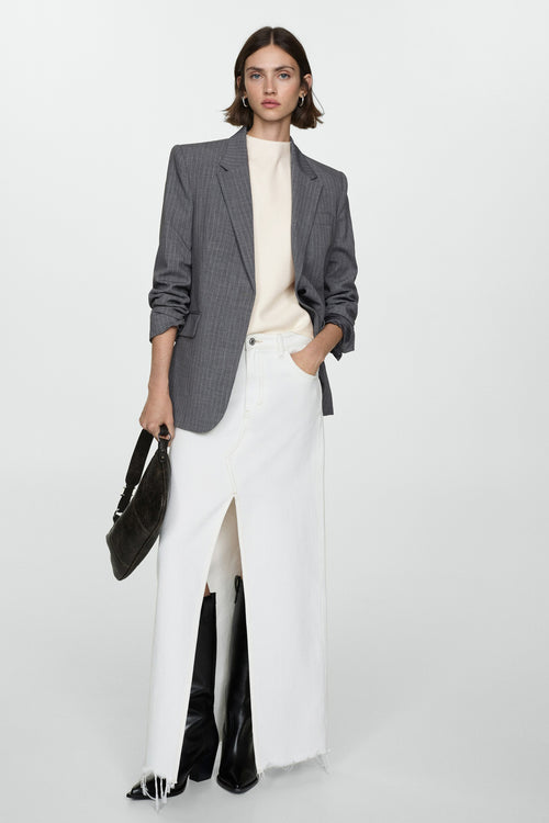 Pull col rond Blanc - MANGO
