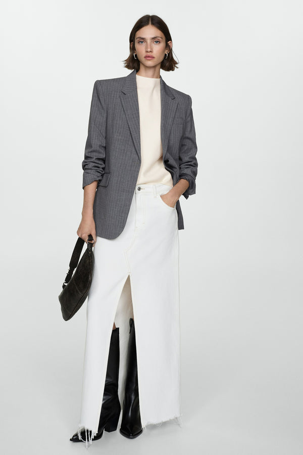 Pull col rond Blanc - MANGO