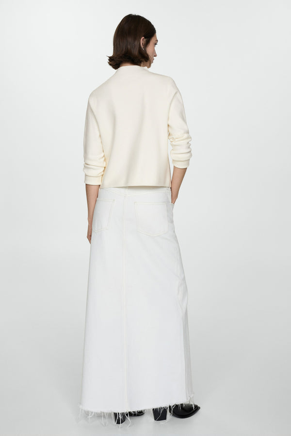 Pull col rond Blanc - MANGO