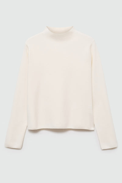 Pull col rond Blanc - MANGO