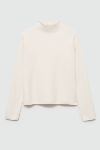Pull col rond Blanc - MANGO