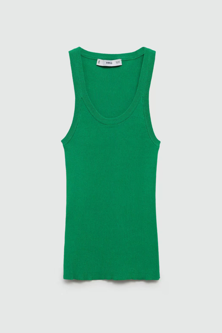 Groen geribd tanktop van MANGO.