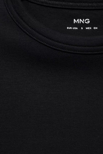 Top uni manches courtes Noir - MANGO