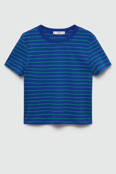 T-shirt (manches courtes) Bleu - MANGO