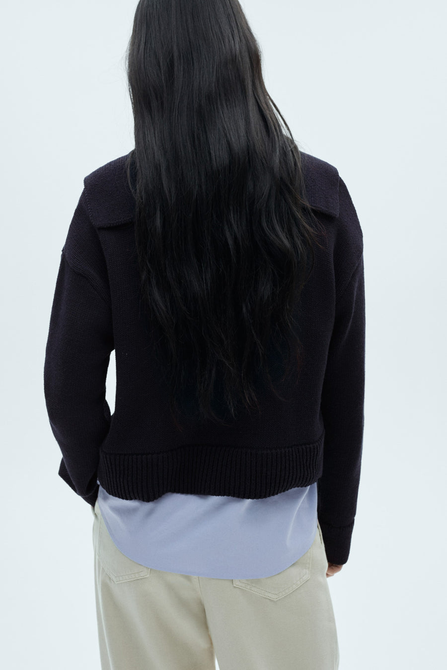 Pull col V Bleu - MANGO