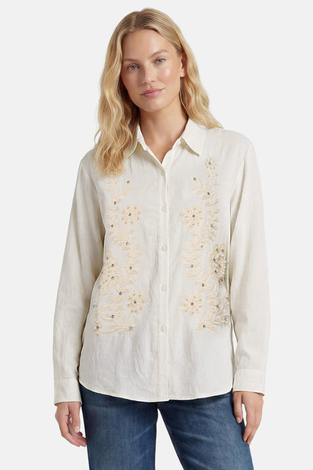 Blouse met lange mouwen - beige