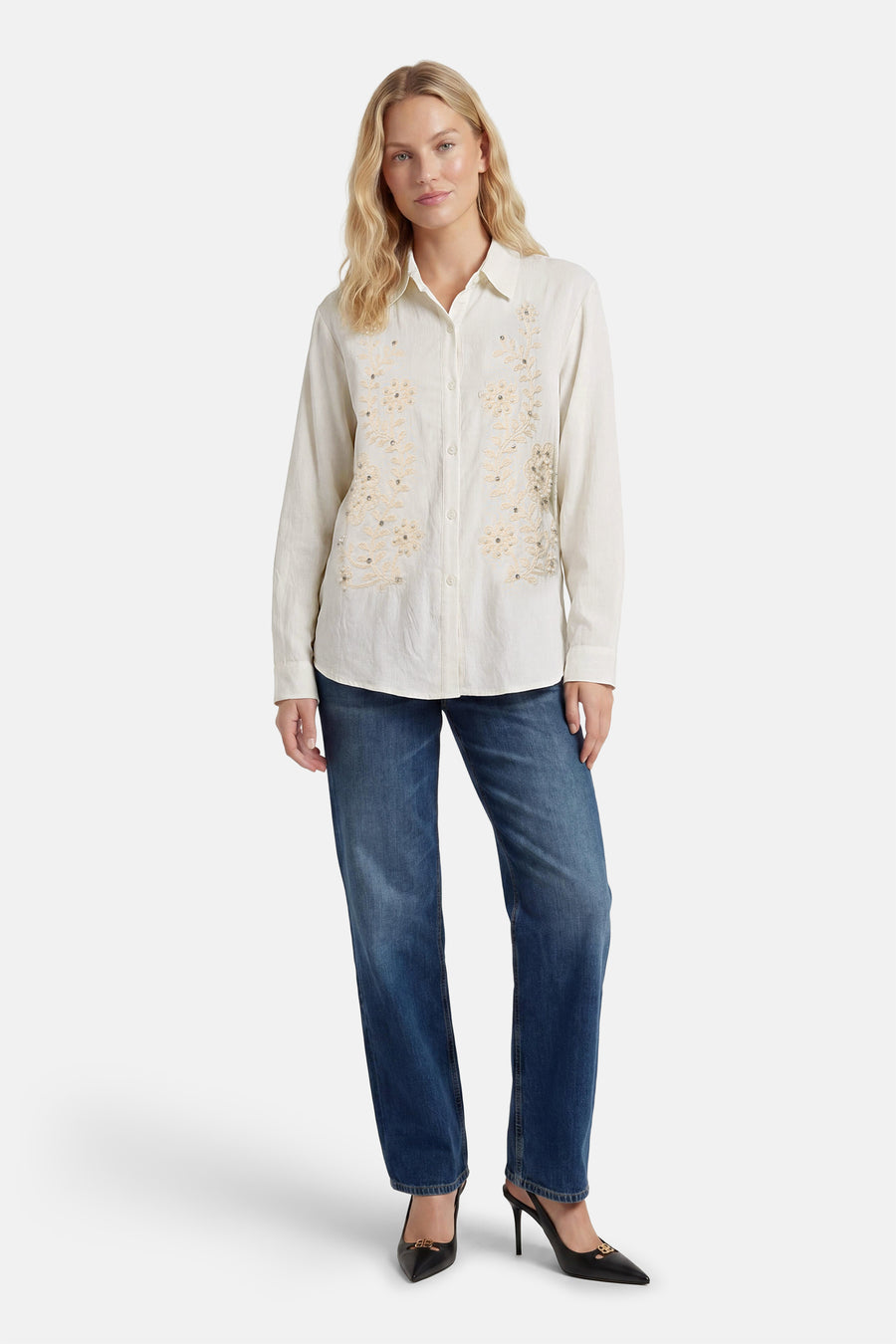 Blouse met lange mouwen - beige