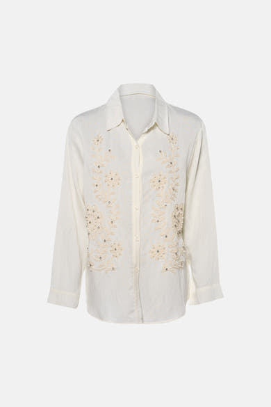 Blouse met lange mouwen - beige