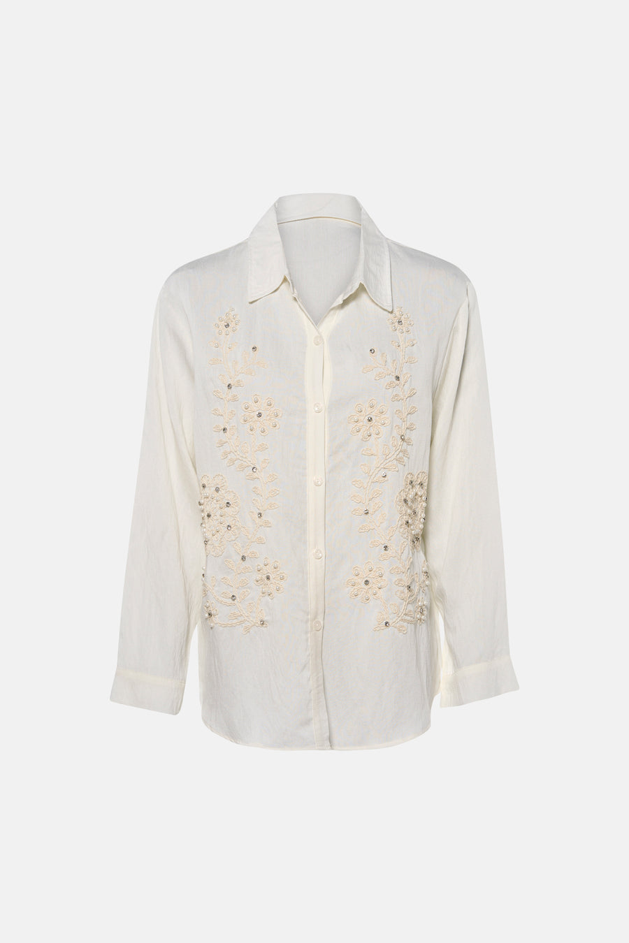 Blouse met lange mouwen - beige