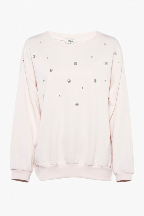 Pull col rond Écru - Terra di Siena