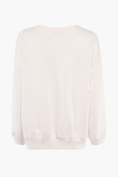 Pull col rond Écru - Terra di Siena