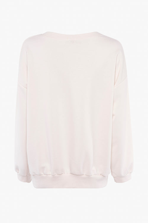 Pull col rond Écru - Terra di Siena