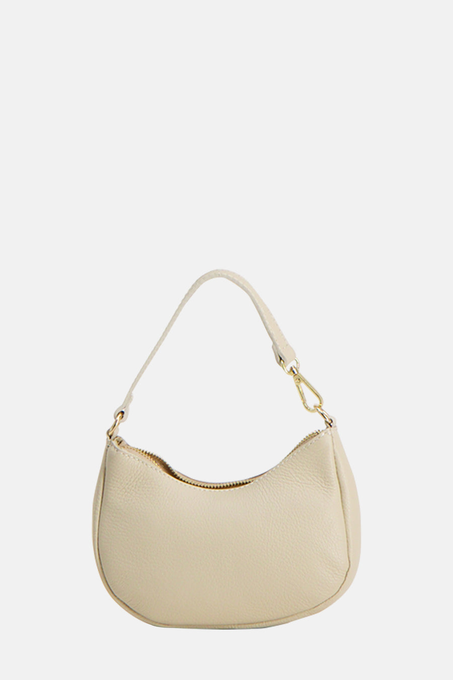 Sac à bandoulière beige de Access®, avec une bandoulière fine et une fermeture éclair dorée.
