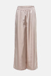 Pantalon beige en satin de Terra di Siena, coupe ample et taille élastiquée.