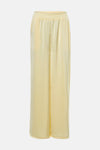 Pantalon de saison jaune Terra di Siena à jambes larges et taille élastiquée, en tissu satiné.